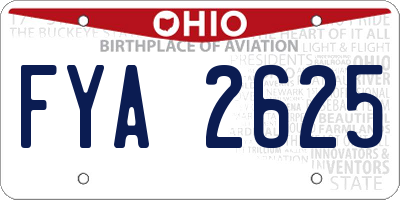 OH license plate FYA2625