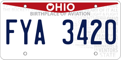OH license plate FYA3420