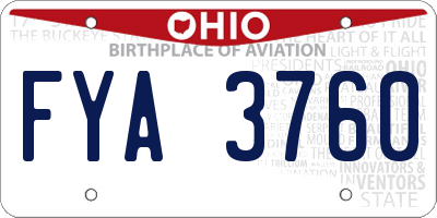 OH license plate FYA3760