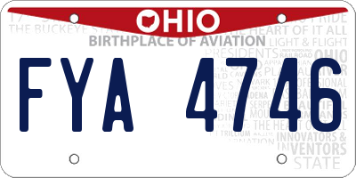 OH license plate FYA4746