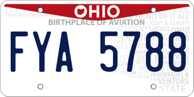 OH license plate FYA5788