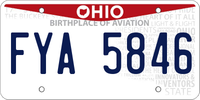 OH license plate FYA5846