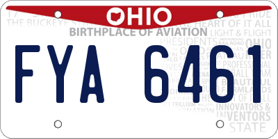 OH license plate FYA6461