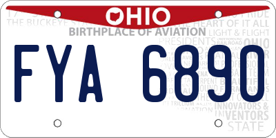 OH license plate FYA6890