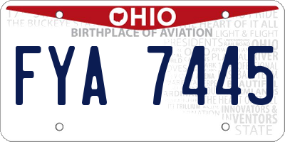 OH license plate FYA7445