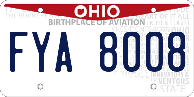 OH license plate FYA8008