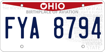 OH license plate FYA8794