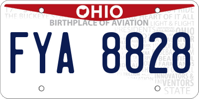 OH license plate FYA8828