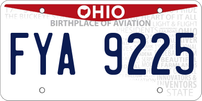 OH license plate FYA9225