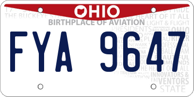 OH license plate FYA9647