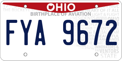 OH license plate FYA9672