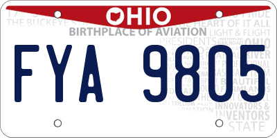 OH license plate FYA9805