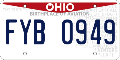 OH license plate FYB0949