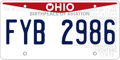 OH license plate FYB2986