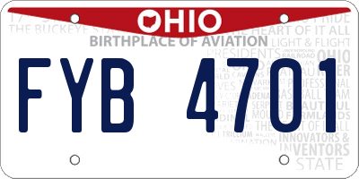 OH license plate FYB4701