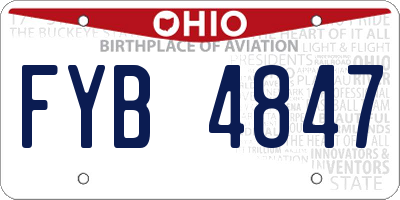 OH license plate FYB4847