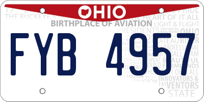 OH license plate FYB4957
