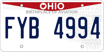 OH license plate FYB4994