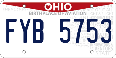 OH license plate FYB5753