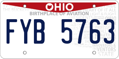 OH license plate FYB5763