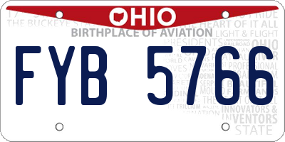 OH license plate FYB5766