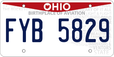 OH license plate FYB5829