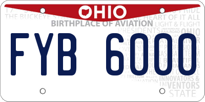 OH license plate FYB6000