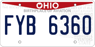 OH license plate FYB6360