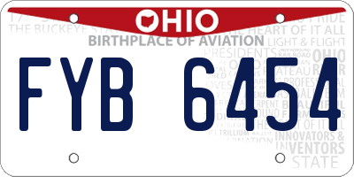 OH license plate FYB6454