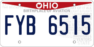 OH license plate FYB6515