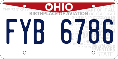 OH license plate FYB6786