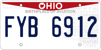 OH license plate FYB6912