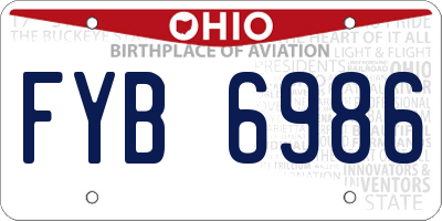 OH license plate FYB6986