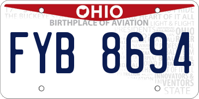 OH license plate FYB8694