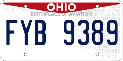 OH license plate FYB9389