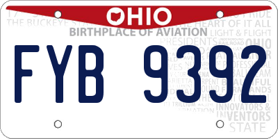 OH license plate FYB9392