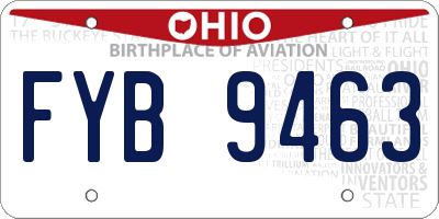 OH license plate FYB9463