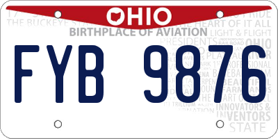 OH license plate FYB9876