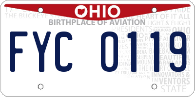 OH license plate FYC0119