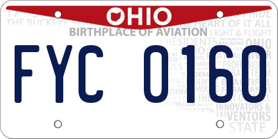 OH license plate FYC0160