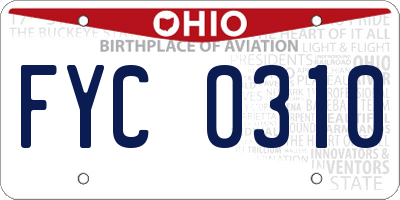 OH license plate FYC0310