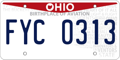 OH license plate FYC0313