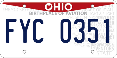 OH license plate FYC0351