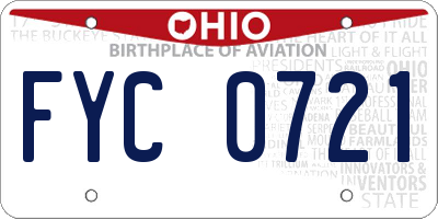 OH license plate FYC0721