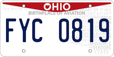 OH license plate FYC0819