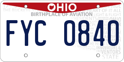 OH license plate FYC0840