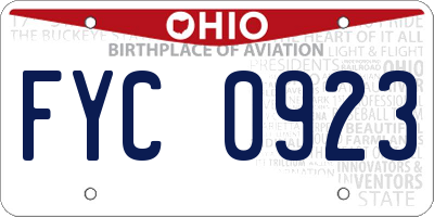 OH license plate FYC0923