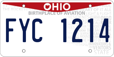 OH license plate FYC1214