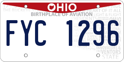 OH license plate FYC1296