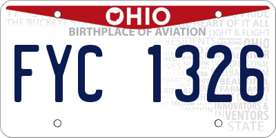 OH license plate FYC1326